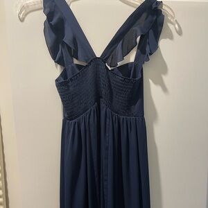 Show me your mumu bridesmaid dress. Size small. Navy blue.